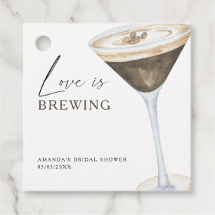Étiquettes Cadeau Love is Brewing Espresso Martini Enterrement de vi