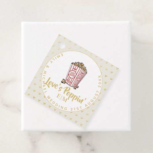 Étiquettes Cadeau Love Is Poppin - Mariage Remerciements de la Fête  (En situation)