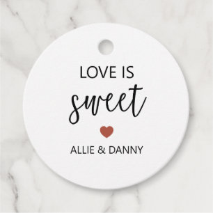 Étiquettes Cadeau Love is Sweet Gift Tags, Mariage en terre cuite