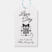 Étiquettes-cadeau Love & Joy Code QR Message Vidéo Famille Photo (Devant)