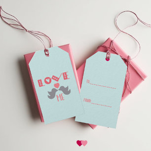 Étiquettes-cadeau Love Me Turquoise Saint Valentin