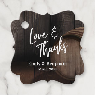 Étiquettes Cadeau Love & Merci Typographie Décontractée avec tonneau