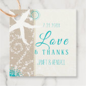 Étiquettes Cadeau Love & Thanks Beach Wedding (Devant)