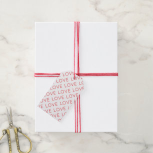 Étiquettes-cadeau LOVE Typographie moderne Rouge Hot Valentine Fun