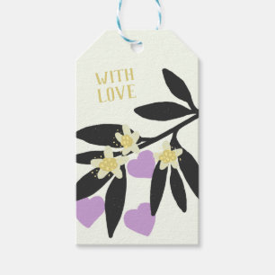 Étiquettes-cadeau Love Valentine's Day Hearts Branch Flowers Holiday