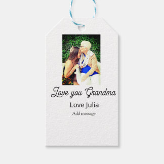 Étiquettes-cadeau Love you Grandma photo name love message grandkids