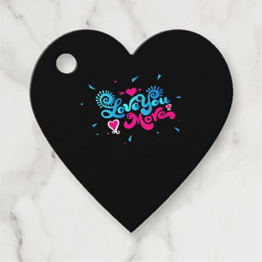 Étiquettes Cadeau Love You More Clean Typography Style  (Devant)