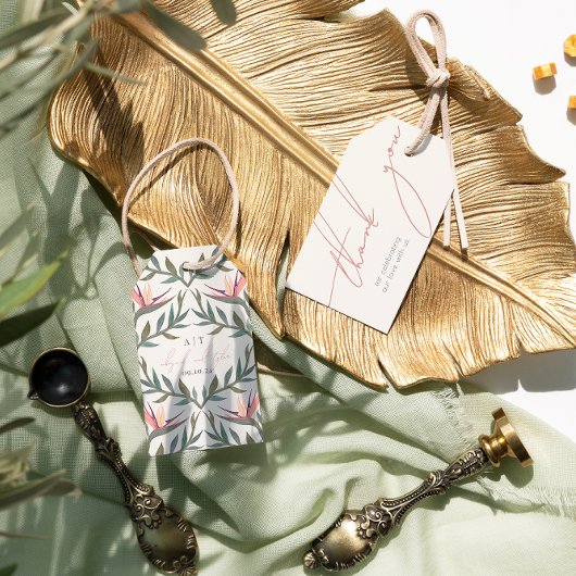 Étiquettes-cadeau Lovebirds au Paradis