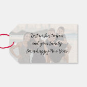 Étiquettes-cadeau L'Shanah Tovah Grenade Élégante Script Photo (Dos (Horizontal))