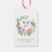 Étiquettes-cadeau Luau Tropical Flower Fête des mariées Merci Favor (Dos)