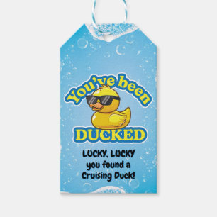 Étiquettes-cadeau Lucky Cruking Duck Garder ou cacher le jeu de croi