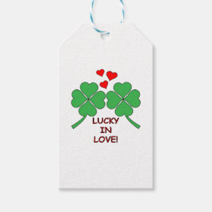 Étiquettes-cadeau Lucky In Love Hearts Clover