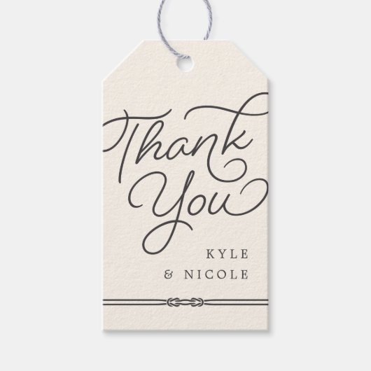 Étiquettes-cadeau Lucky in Love | Merci de Mariage neutre rustique (Devant)