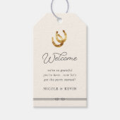 Étiquettes-cadeau Lucky in Love | Rustic Horseshoe Mariage Bienvenue (Devant)