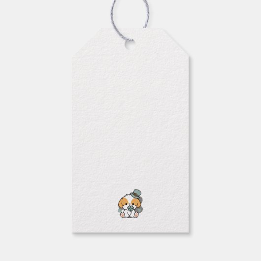 Étiquettes-cadeau Lucky Pup with Clover - St. Patrick's Day Cadeau (Dos)