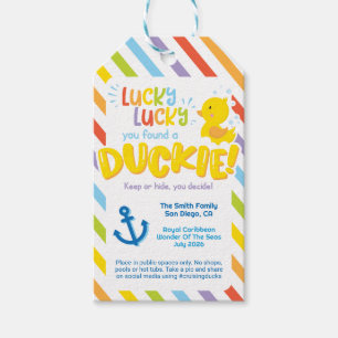 Étiquettes-cadeau Lucky You Found a Duckie ! Tags Rainbow Cruise Duc