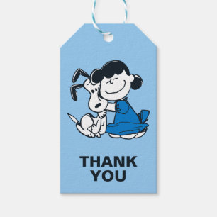 Étiquettes-cadeau Lucy Hugging Snoopy