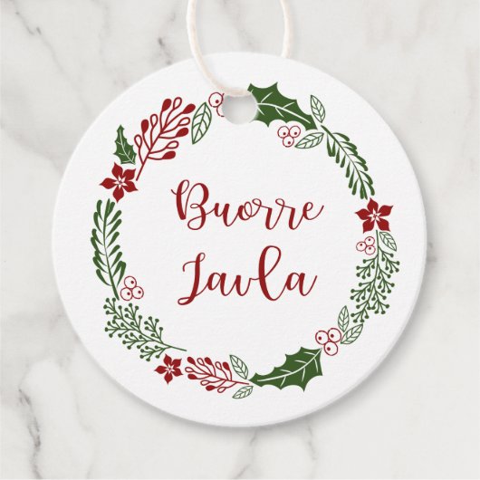 Étiquettes Cadeau Lule Sámi Joyeux Noël, Buorre Javla, Custom (Devant)