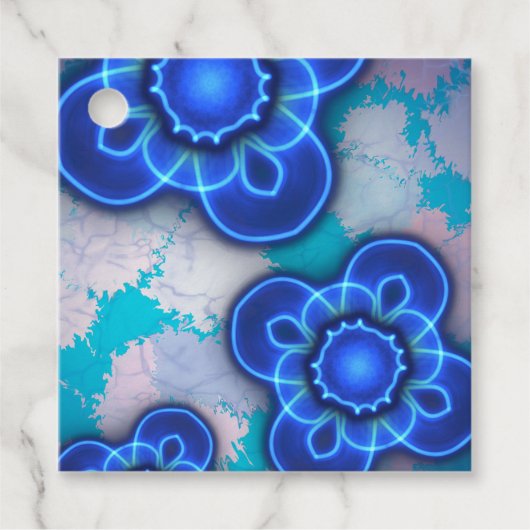 Étiquettes Cadeau Lumière bleue (Devant)