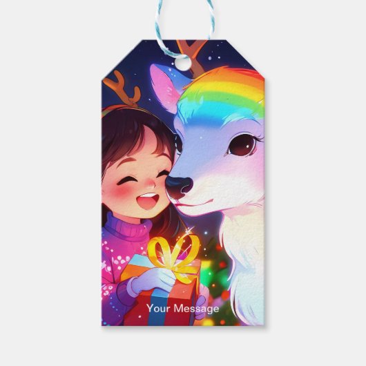 Étiquettes-cadeau Lumière de Noël enchantée (Devant)