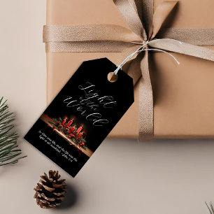 Étiquettes-cadeau Lumière élégante de la Bible Verse Noël