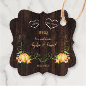 Étiquettes Cadeau Lumières de chaîne de citrouille d'automne Vieille (Dos)