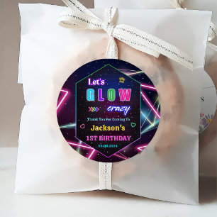 Étiquettes Cadeau Lumières de Neon lumineux Merci fête d'anniversair
