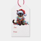 Étiquettes-cadeau Lumières de Noël des chats chats de Siamese (Dos)