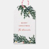 Étiquettes-cadeau Lumières de Noël et verdure (Devant)