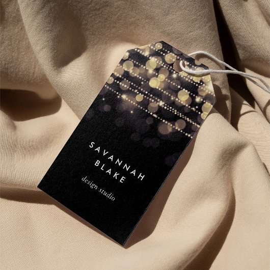 Étiquettes-cadeau Lumières dorées