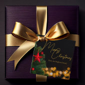 Étiquettes Cadeau Lumières dorées Joyeux Noël moderne