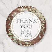 Étiquettes Cadeau Lumières Rustiques Remerciements de Réception de M (Dos)