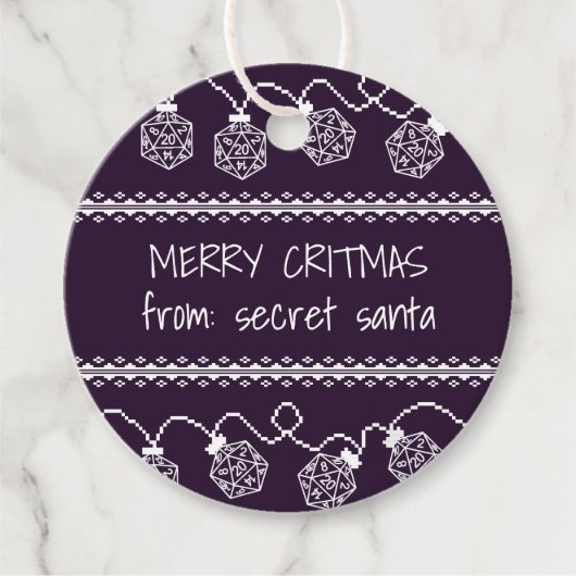 Étiquettes Cadeau Luminaires RPG violet | Imaginaire Tabletop Jeu (Devant)