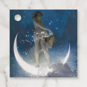 Étiquettes Cadeau Luna Goddess at Night Scattering Stars