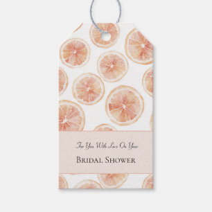 Étiquettes-cadeau Lunch champêtre au pamplemousse pour une mariée