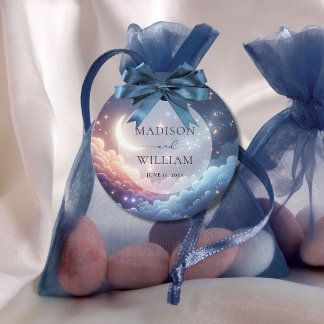 Étiquettes Cadeau Lune céleste et étoiles Mariage personnalisé