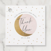 Étiquettes Cadeau Lune et étoiles baby shower merci (Devant)