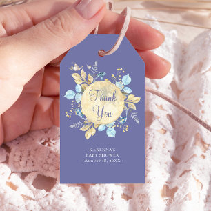 Étiquettes-cadeau Lune lunaire lunaire violet Baby shower Merci