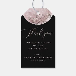 Étiquettes-cadeau Lune Romantique Élégant Merci de Mariage Noir