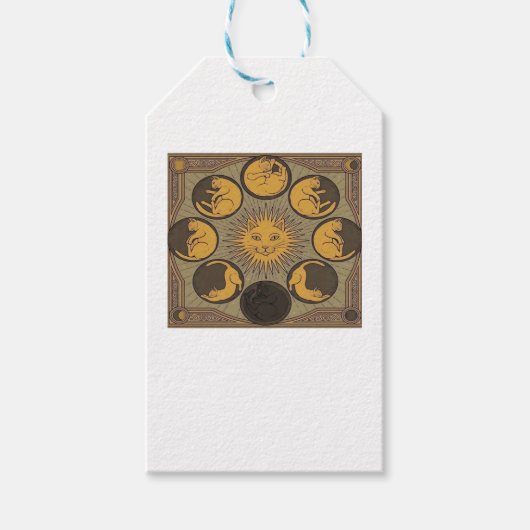 Étiquettes-cadeau Lune Whimsigoth Classique (Devant)