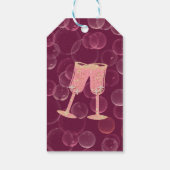 Étiquettes-cadeau Lunettes de Champagne rose avec Merci Message (Dos)