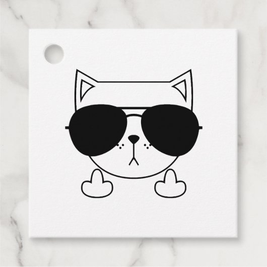 Étiquettes Cadeau Lunettes de soleil de chat (Devant)