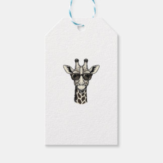 Étiquettes-cadeau Lunettes de soleil de girafe cool T-shirt de gravu