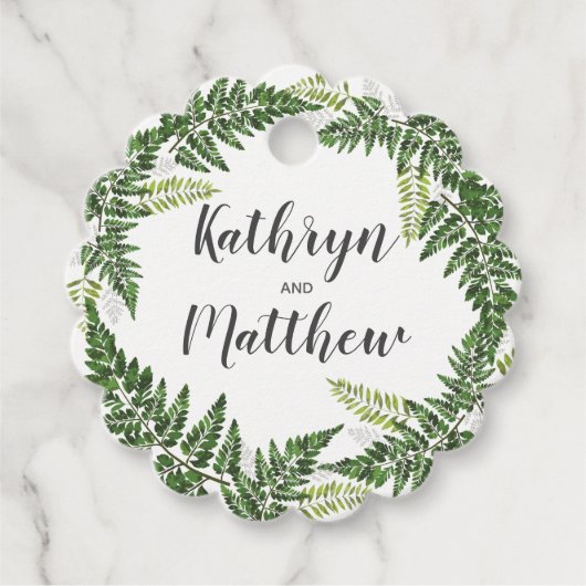 Étiquettes Cadeau Lush Fern Mariage botanique tropical (Devant)
