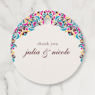 Étiquettes Cadeau Luxe Fantaisiste Mariage Bordure Fleurie Style Ivo