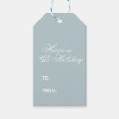 Étiquettes-cadeau Luxe moderne Font Blue Holiday (Devant)