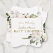 Étiquettes Cadeau Luxe White Imperial Lys Baby shower Rose (Dos)