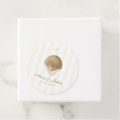 Étiquettes Cadeau Luxueux Mariage côtier Gold Seashell & Pearls (En situation)
