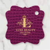 Étiquettes Cadeau Luxury Crocodile Leather Monogram Gold Initial (Dos)