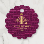 Étiquettes Cadeau Luxury Crocodile Leather Monogram Gold Initial (Dos)